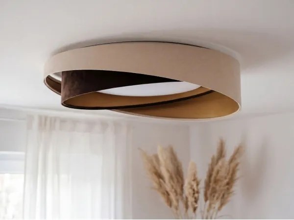 Plafoniera LED dimmerabile SM. GALAXY M. 24W/230V Ø55 cm beige/marrone/oro + telecomando