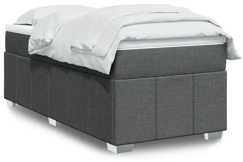 Giroletto A Molle Con Materasso Grigio Scuro 80x200 Cm Tessuto /