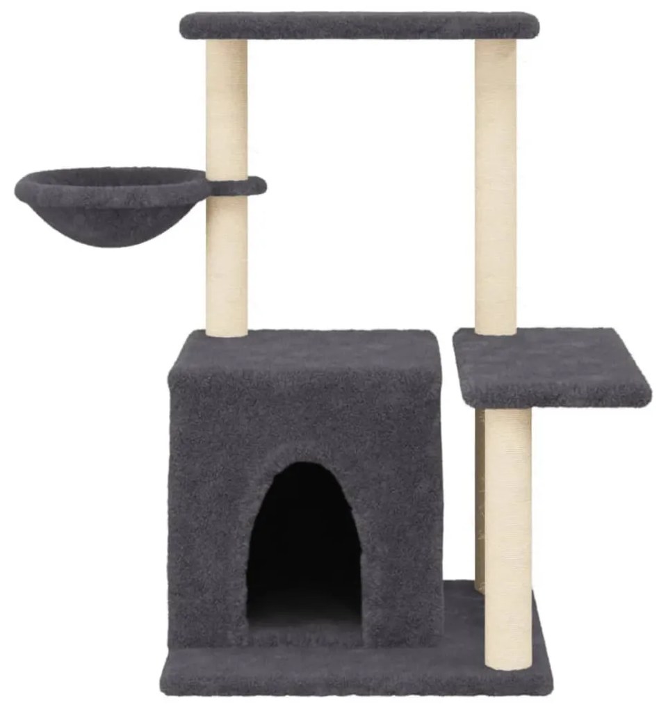 Albero per gatti con tiragraffi in sisal grigio scuro 83 cm