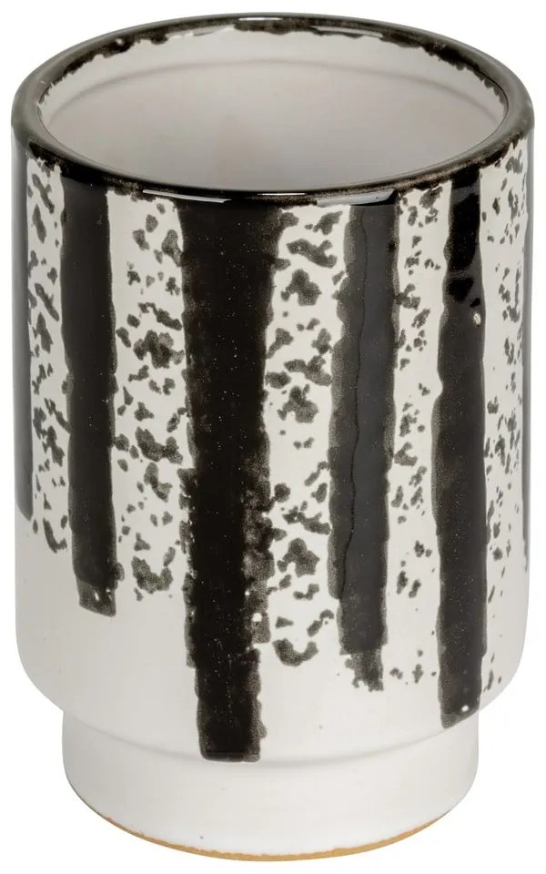 Portaspazzolino bianco e nero in ceramica Subiza – Wenko