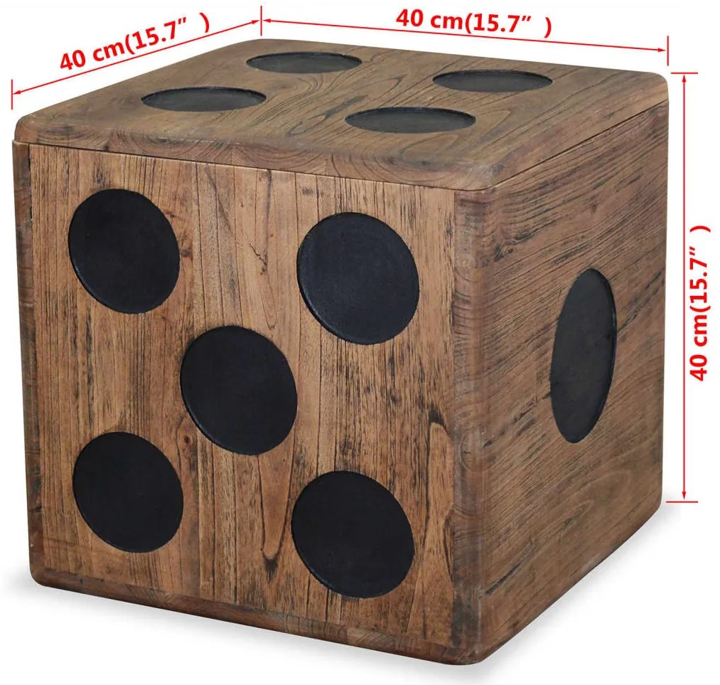 Scatola in legno mindi 40x40x40 cm design a forma di dado