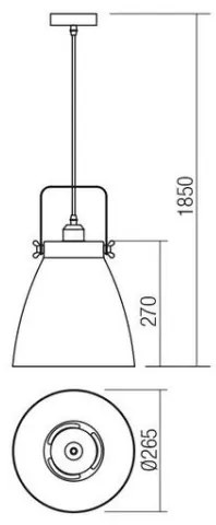 Redo 01-1275 - Lampadario a sospensione con filo ARNE 1xE27/42W/230V grigio
