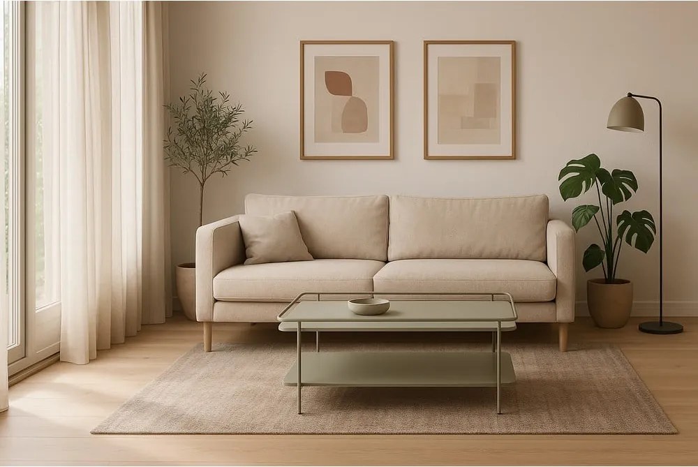Tavolino da salotto verde in metallo 55x110 cm Yuba – Unique Furniture