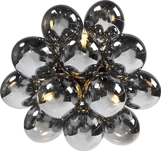 Plafoniera smart nera con vetro fumé 3 luci incluse 3 Wifi G9 - Uvas