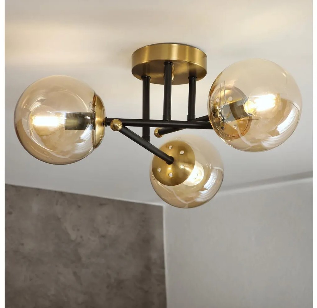 Brilagi - Lampadario a plafone MALIVA 3xE14/15W/230V in finitura oro