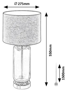 Rabalux 74049 - Lampada da tavolo RIEN 1xE27/60W/230V