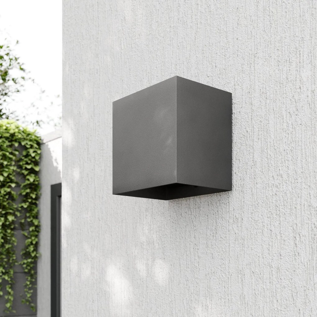Applique da esterni a LED Evie Lucande, Alluminio / Grigio / Zincato, Alluminio, Moderno, Applique LED da esterni