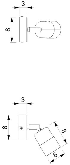 Faretto da parete MIZU 1xGU10/8W/230V nero/ottone