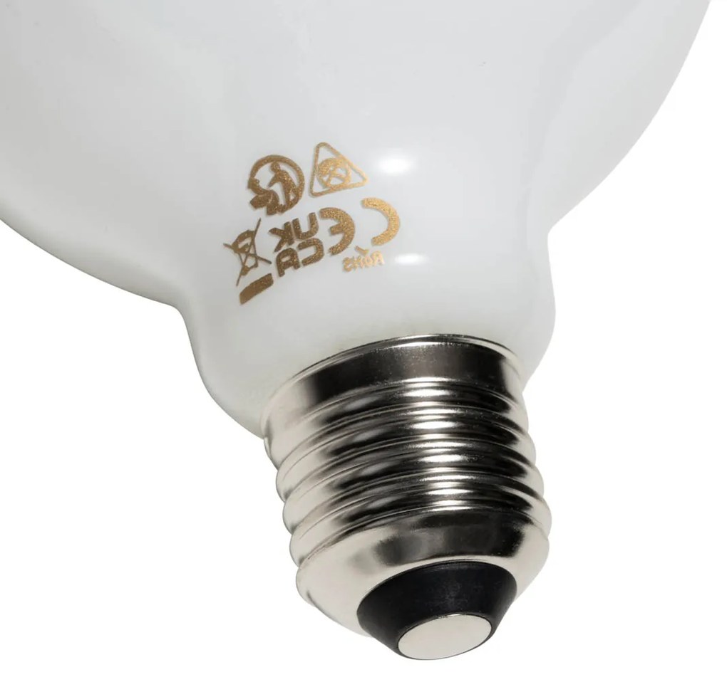 Set di 5 Lampadina LED dimmerabile a 3 livelli E27 vetro opalino G95 4W 450lm 3000K