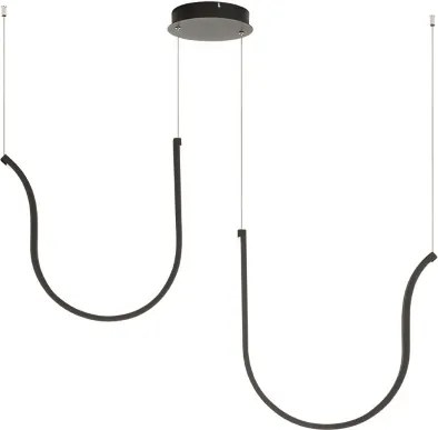 Lampada a sospensione ARQUA 2 Luci LED in metallo verniciato 102 cm NERO