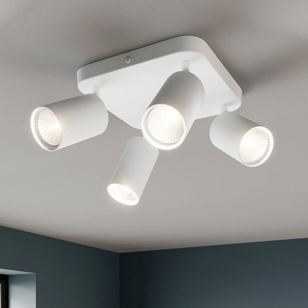Nowodvorski Lighting Plafoniera Eye Spot 4 luci quadrata, bianca