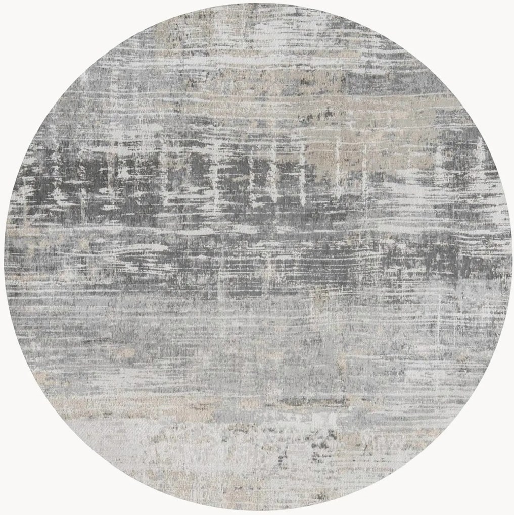 Tappeto rotondo jacquard lavabile da interno-esterno Streaks