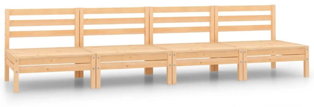 Set divani da giardino 4 pz in legno massello di pino