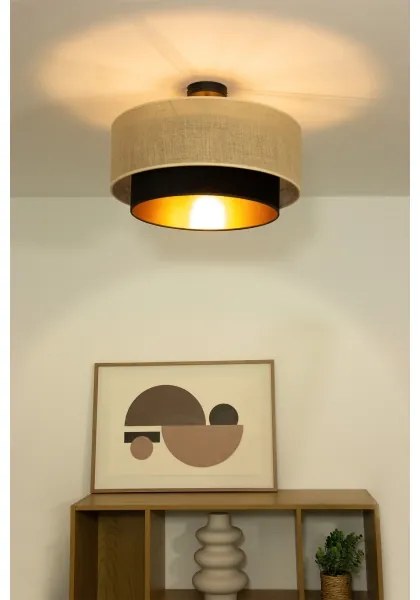 Plafoniera SARTA 1xE27/60W/230V Ø 45 cm nero/iuta