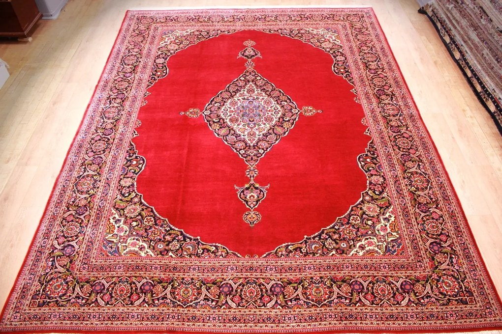 Kashan Tappeto 430 x 320 (Iran) Annodato A Mano