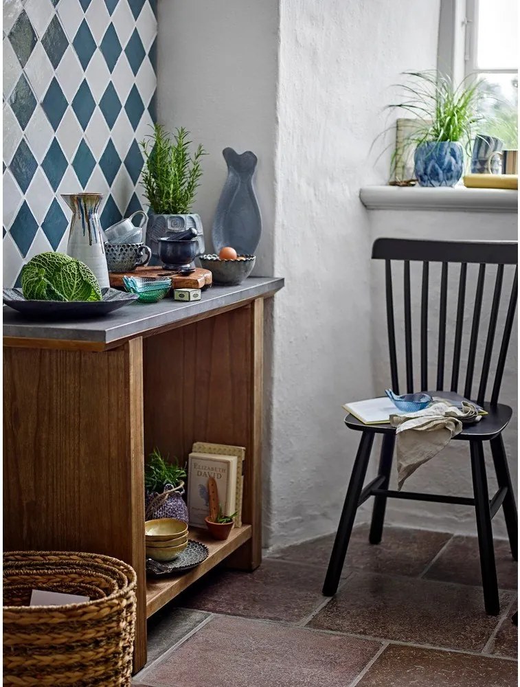 Tavolo consolle di colore naturale con piano in metallo 40x110 cm Riva – Bloomingville