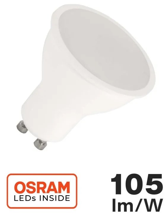 Faretto LED GU10 8W, Angolo 120°, OSRAM LED Colore Bianco Caldo 3.000K