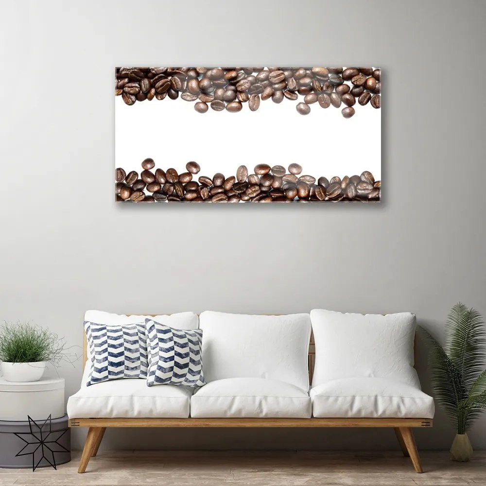 Quadro in vetro Cucina a chicchi di caffè 100x50 cm 2 appendini