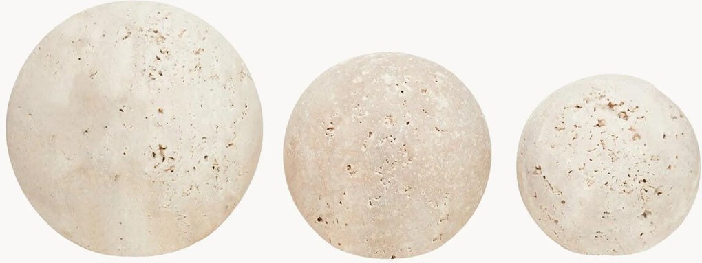 Set di 3 palline decorative in travertino Tibor