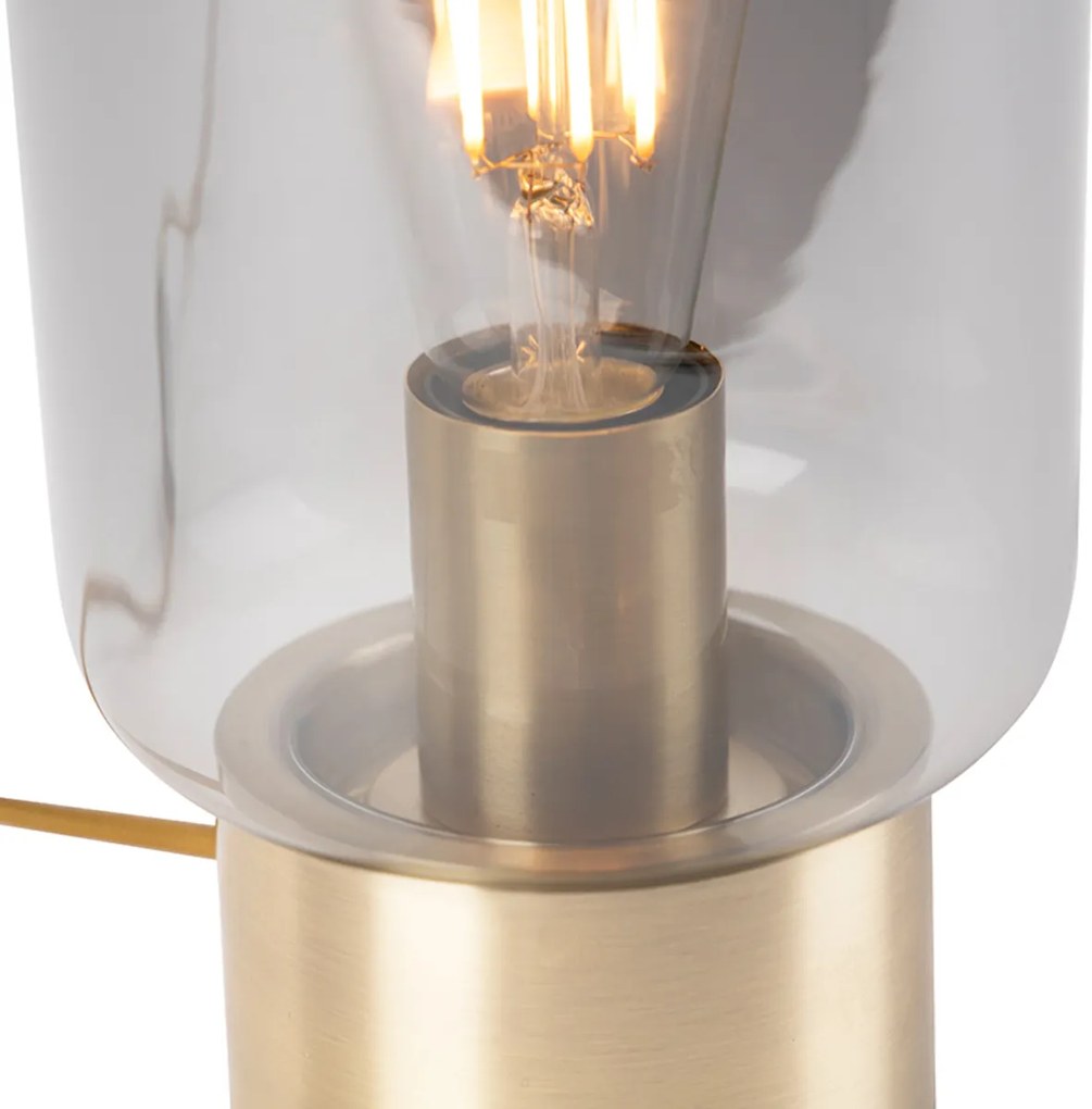 Lampada da tavolo di design in ottone con vetro fumé - Bliss Cute