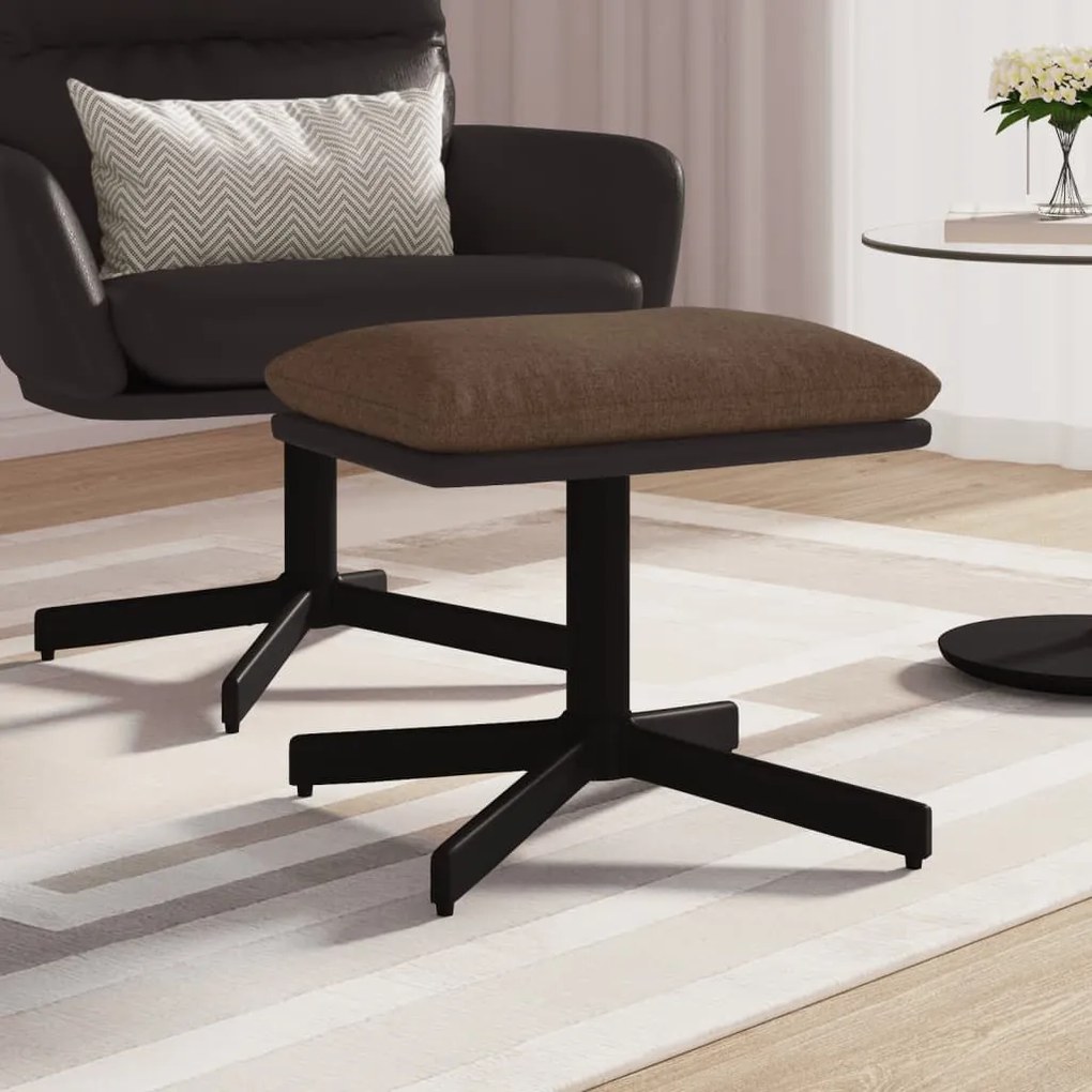 Poggiapiedi Marrone 60x60x36 Cm İn Tessuto E Similpelle /