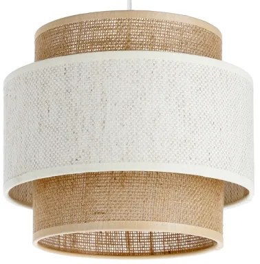 Lampada a sospensione con cavo BOHO 1xE27/60W/230V Ø 20 cm crema/iuta