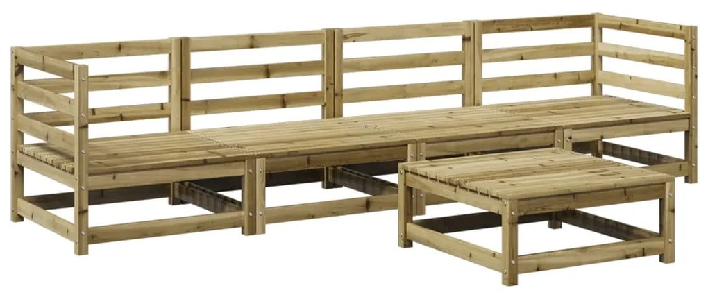 Set divani da giardino 5 pz in legno impregnato di pino