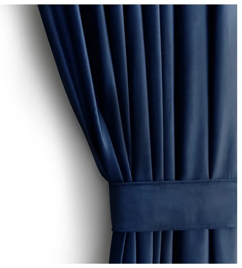 Tenda parzialmente oscurante blu scuro in velluto 140x245 cm Eyelets – Restilo