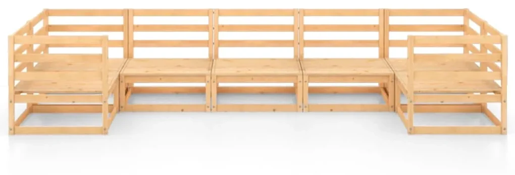 Set salotto da giardino 7 pz in legno massello di pino
