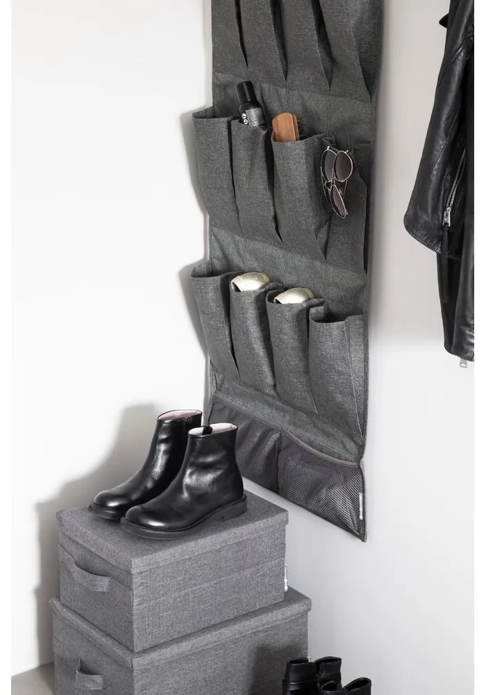 Scatola in tessuto grigio con coperchio 34x45x25 cm Soft Storage - Bigso Box of Sweden