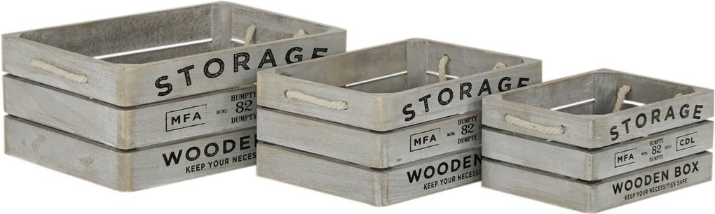 PARKER - set di 3 cassette in legno
