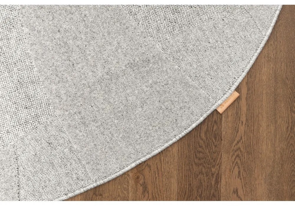 Tappeto rotondo in lana grigio chiaro ø 120 cm Morphic Botanica - Agnella