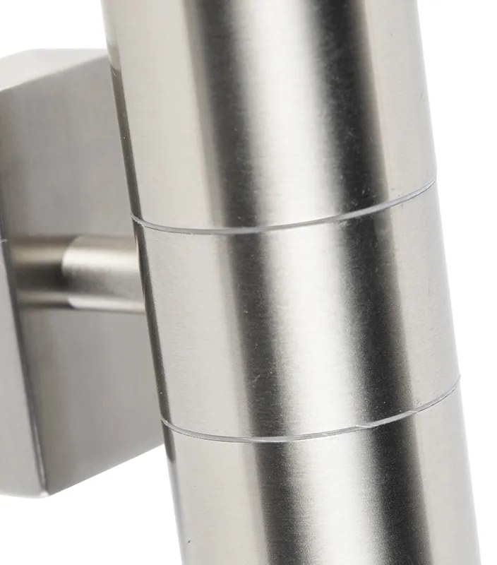 Lampada da parete per esterni in acciaio 2 luci IP44 - Duo