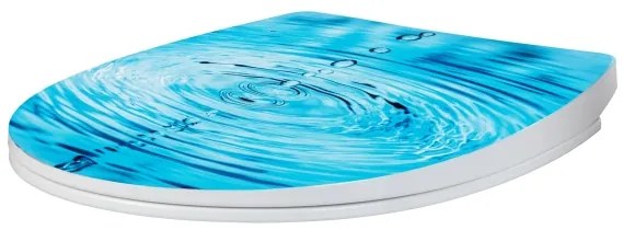 WENKO 24082800-Sedile WC DROPLETS 45x38,8 cm multicolore/cromato lucido