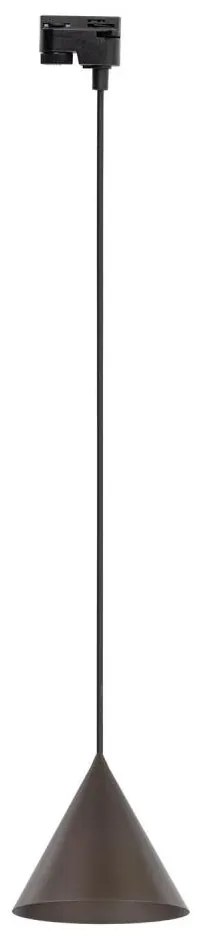 Lampadario su filo per sistema a binario CONO 1xE27/15W/230V nero/marrone
