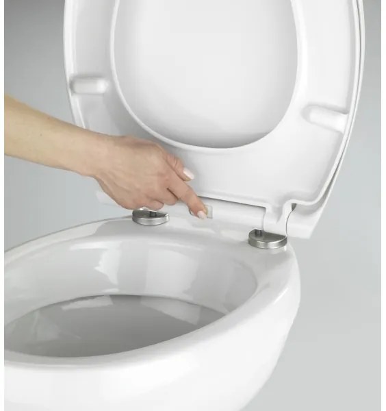 WENKO 21903100-WC sedile per WC SAMOS 44,5x37,5 cm bianco/argento