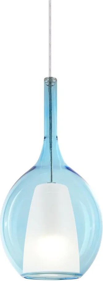 Ideal Lux - Lampada a sospensione su cavo KALIQUE 1xE27/42W/230V Ø 18 cm blu fumé