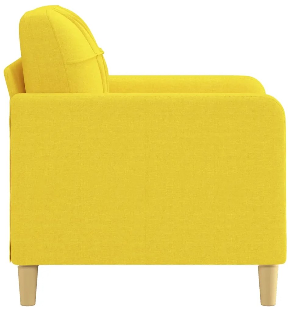 Poltrona giallo chiaro 60 cm in tessuto