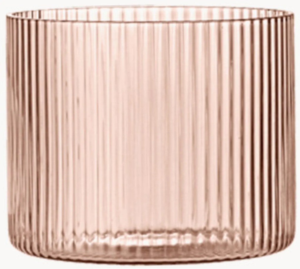 Set di 4 bicchieri in vetro soffiato con scanalatura in rilievo Ripple, 200 ml