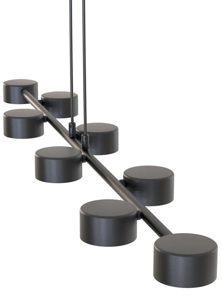 Lampadario Minimal Afrodite Acciaio Nero 8 Luci Gx53 Ip20
