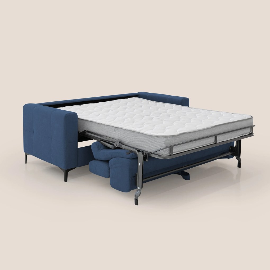Gardenia divano letto materasso alto 18 cm con poggiatesta reclinabili e rivestimento impermeabile T02 blu