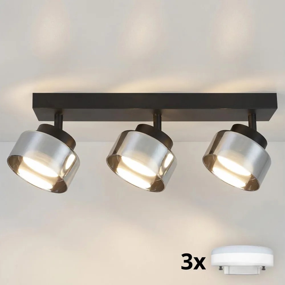 Brilagi - LED Faretto AURA LUX 3xGX53/30W/230V nero/fumo