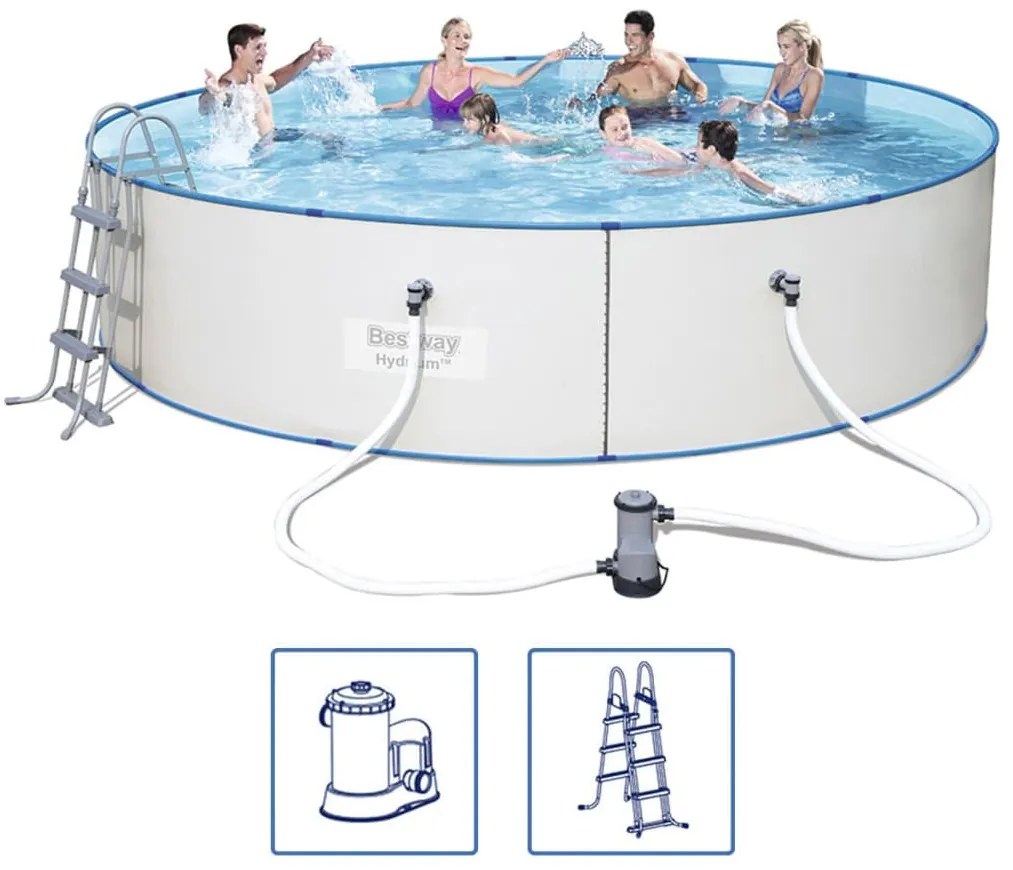 Bestway Set Piscina Rotonda Hydrium Telaio Acciaio 460x90 cm