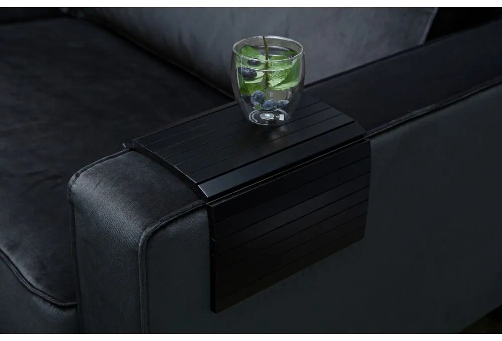 Bracciolo flessibile in legno nero per divano a vassoio - WOOOD