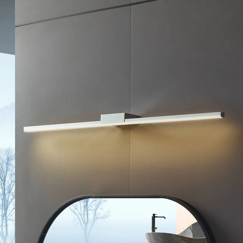 Applique da parete Kivana Lucande, Cromo / Argento, Bagno, Alluminio, Moderno, Applique