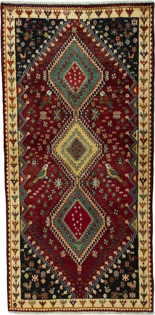 Shiraz Tappeto persiano 220x110 Rosso (Iran) Annodato A Mano