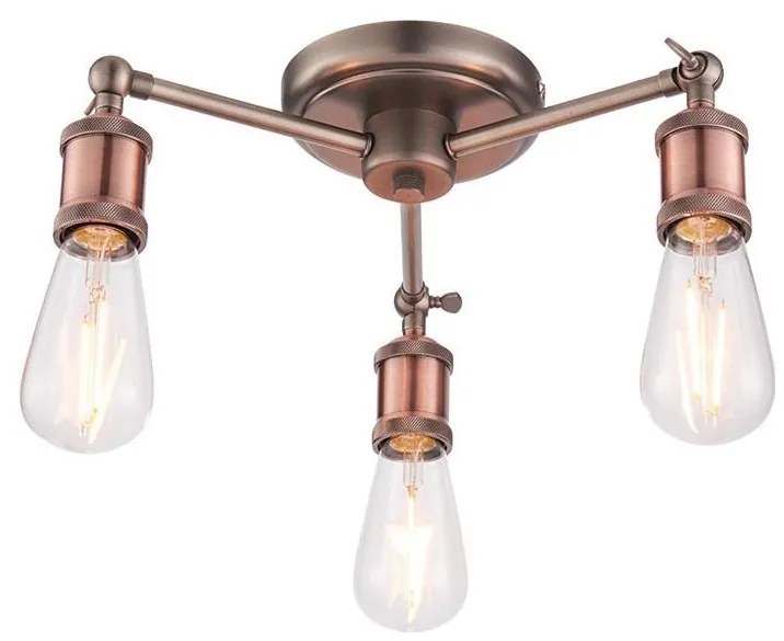 Endon 76124 - Faretto HAL 3xE27/10W/230V, cromo opaco/ramato