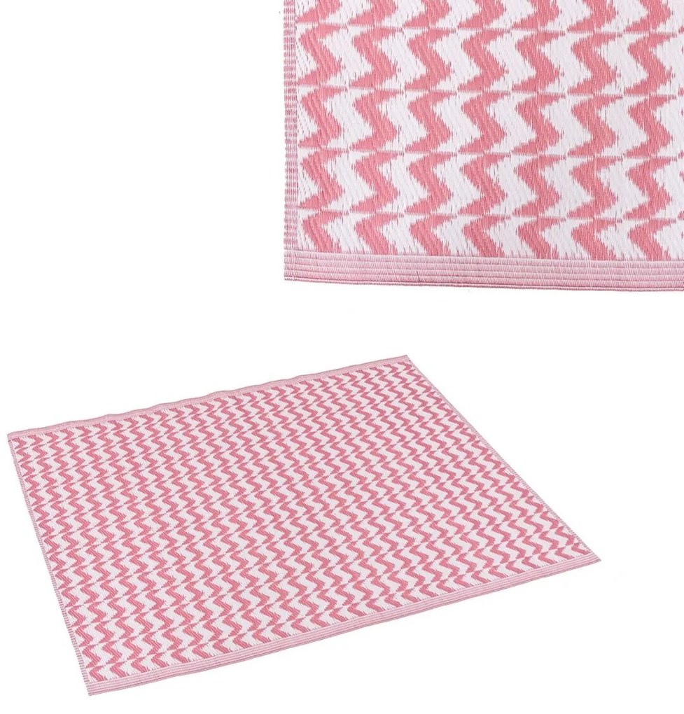 Tappeto per esterni Naxos Rosa Bianco polipropilene 90 x 150 cm