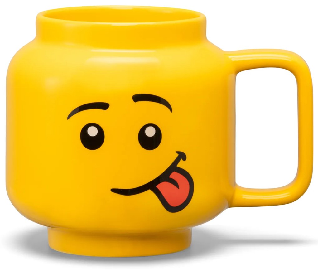 Tazza ragazzo boccaccia in ceramica gialla Lego