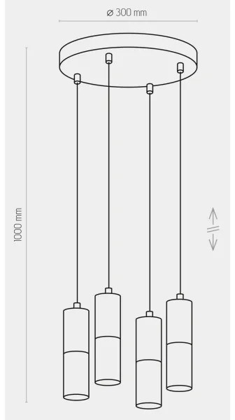 Lampadario su filo ELIT 4xGU10/10W/230V bianco